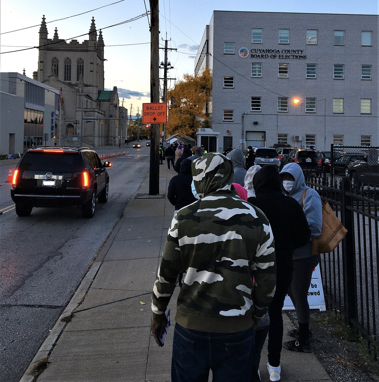 Voters in line to cast early ballots in Cleveland, Ohio.